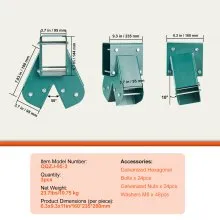 VEVOR A-Frame Middle Swing Set Brackets, Heavy Duty Carbon Steel Swing Set Hardware with Mounting Hardware, DIY Swing Set Bracket Swing Set Kit for 101.6x101.6mm Legs & 101.6x152.4mm Beam, Green 3Pcs