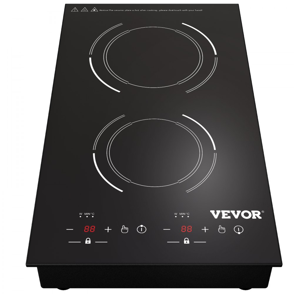 VEVOR Electric Induction Cooktop Built-in Stove Top 11in 2 Burners 220V