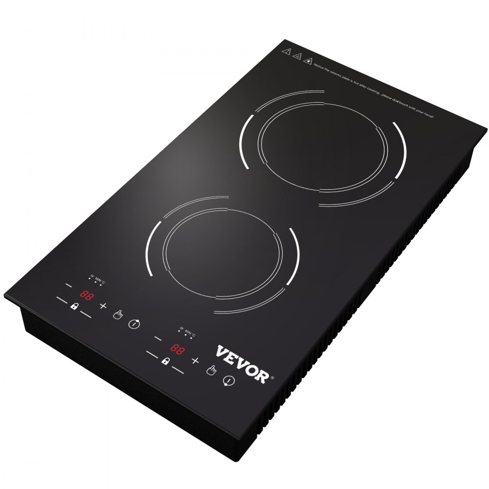 VEVOR Electric Induction Cooktop Built-in Stove Top 11in 2 Burners 220V