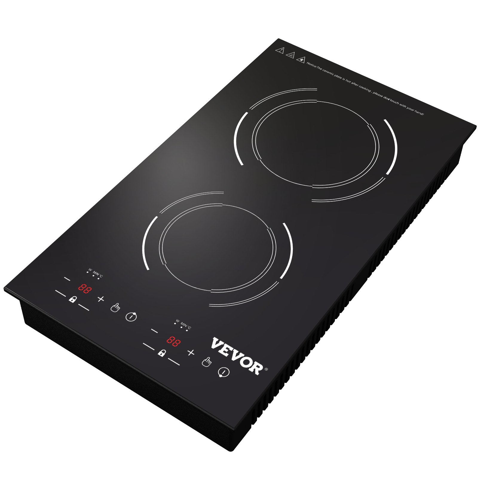 VEVOR Electric Induction Cooktop Built-in Stove Top 11in 2 Burners 220V