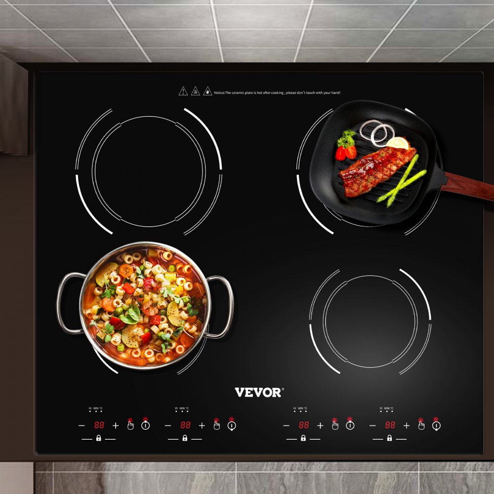 VEVOR Electric Induction Cooktop Built-in Stove Top 23in 4 Burners 220V