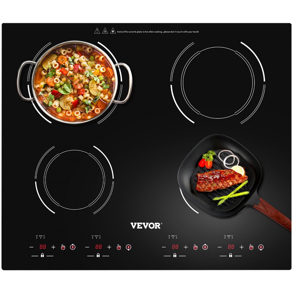 VEVOR Electric Induction Cooktop Built-in Stove Top 23in 4 Burners 220V