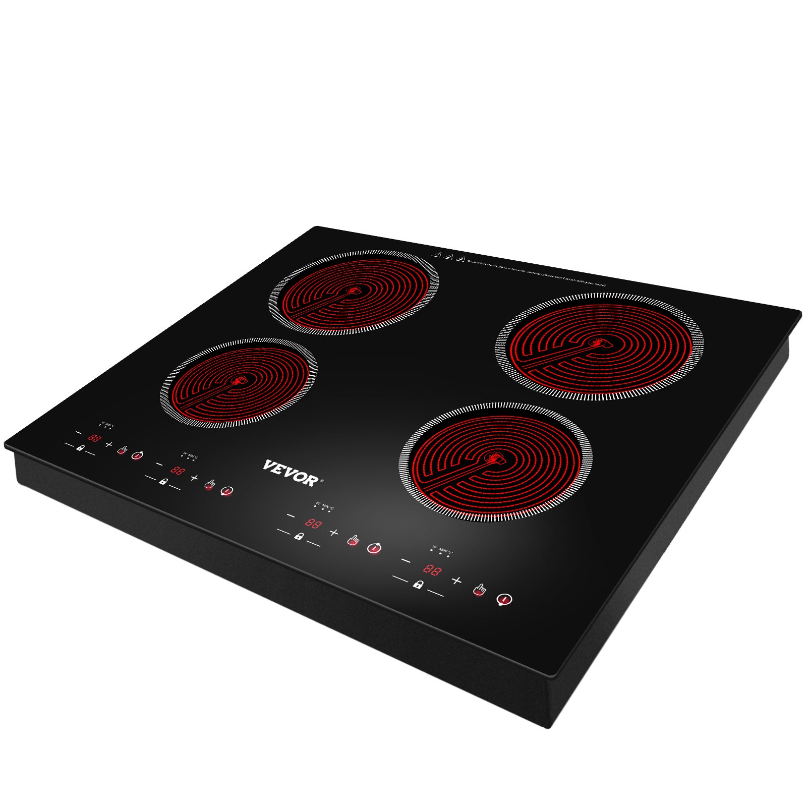 VEVOR Built-in Electric Cooktop Radiant Ceramic Cooktop 23in 4 Burners 220V
