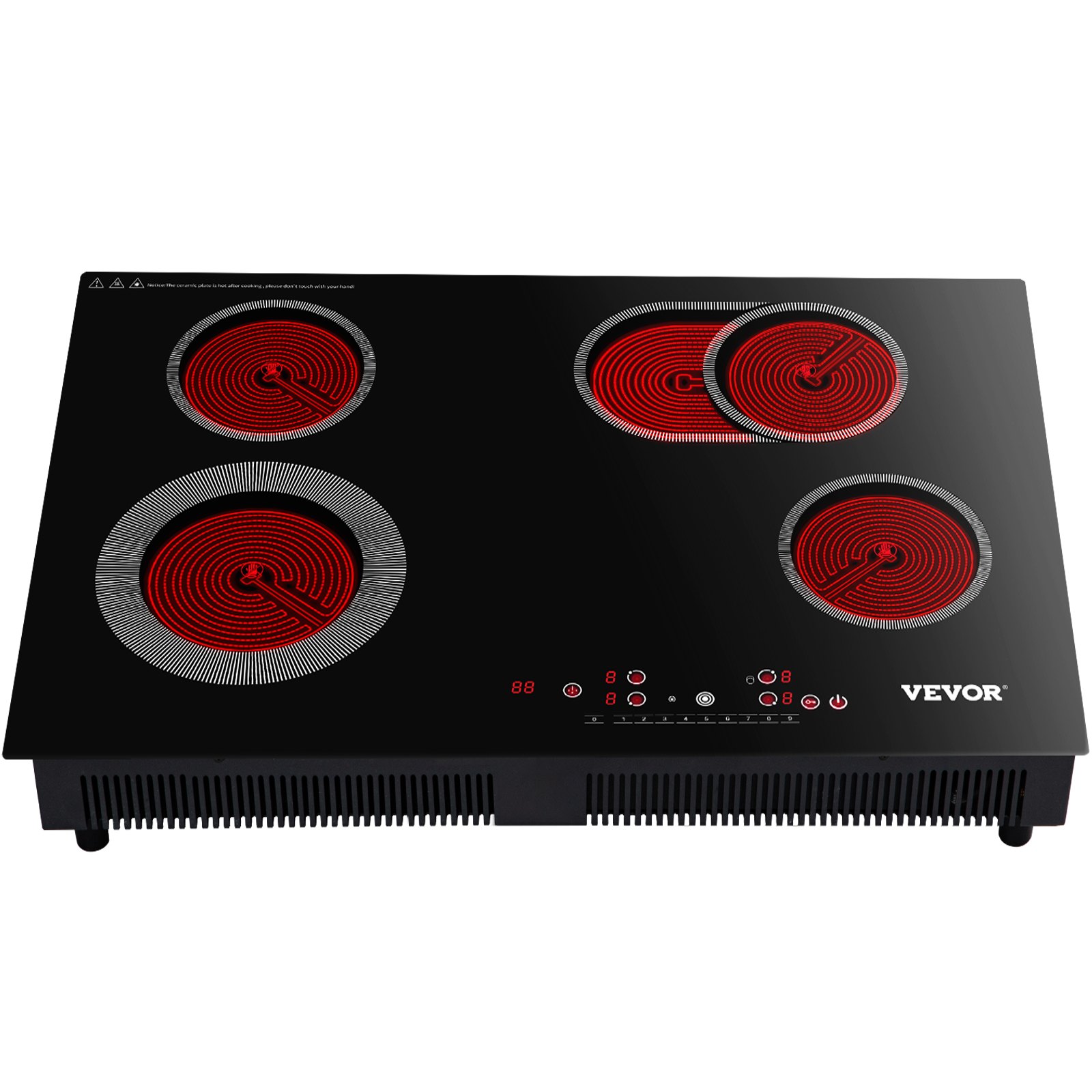 VEVOR Built-in Electric Cooktop Radiant Ceramic Cooktop 30in 4 Burners 220V
