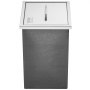 stainless steel VEVOR drop in ice chest with lid, featuring sleek handle and modern design.
