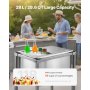 29.6 Qt Rolling Ice Chest Cooler Cart Outdoor Stand Up Ice Bin on Wheels