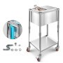 29.6 Qt Rolling Ice Chest Cooler Cart Outdoor Stand Up Ice Bin on Wheels