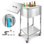 32.8 Qt Rolling Ice Chest Cooler Cart Outdoor Stand Up Ice Bin on Wheels