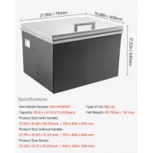 87.6 Qt Drop in Ice Chest Ice Cooler Ice Bin Stainless Steel 28"x16"x17"