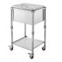 VEVOR Rolling Ice Chest Cooler Cart Stainless Steel Cooling Bin 54.6 L, Outdoor Stand Up Cooler Trolley with Wheels, Flip Lid, and Shelf, for Patio Backyard Party Bar Cold Drinks, 558 x 455 x 1003 mm