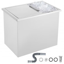 VEVOR 28.5Quart Drop in Ice Chest Ice Cooler Ice Bin Stainless Steel 18"x12"x15"