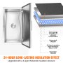 VEVOR drop in ice chest with 4-layer insulation structure and 24-hour long-lasting insulation effect.