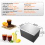 VEVOR Drop in Ice Chest, 28"L x 20"W x 17"H Stainless Steel Ice Cooler, Commercial Ice Bin with Hinged Cover, 40 qt Outdoor Kitchen Ice Bar, Drain-pipe and Drain Plug Included, for Cold Wine Beer