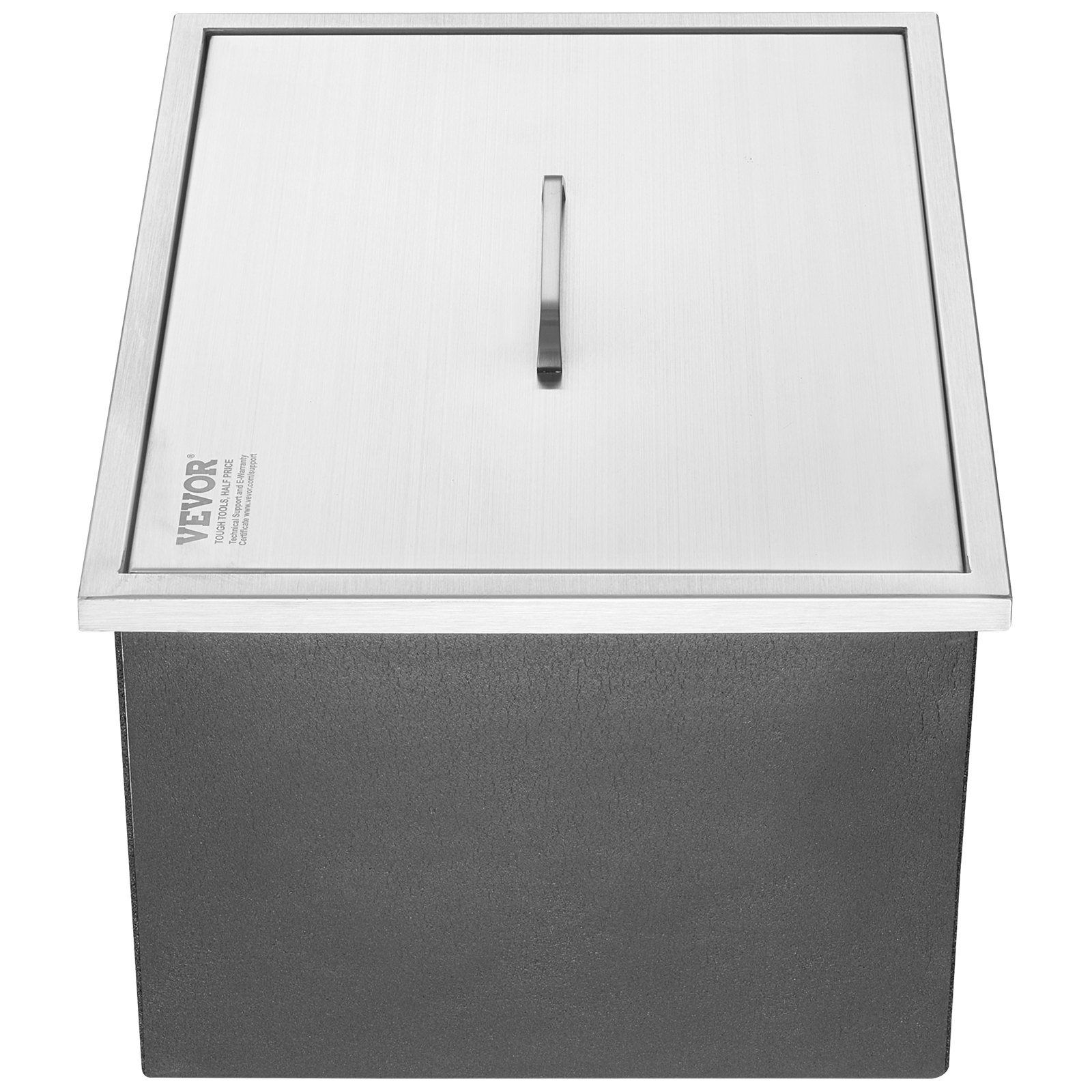 VEVOR Drop in Ice Chest, 22"L x 17"W x 12"H Stainless Steel Ice Cooler, Commercial Ice Bin with Cover, 40 qt Outdoor Kitchen Ice Bar, Drain-pipe and Drain Plug Included, for Cold Wine Beer