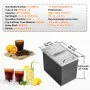 VEVOR Drop in Ice Chest, 46 cm L x 30.5 cm W x 36.8 cm H Stainless Steel Ice Cooler, Commercial Ice Bin with Sliding Cover, 38.7 L Outdoor Kitchen Ice Bar, Drain-pipe and Drain Plug Included, for Cold Wine Beer