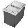 VEVOR Drop in Ice Chest, 18"L x 12"W x 14.5"H Stainless Steel Ice Cooler, Commercial Ice Bin with Sliding Cover, 40.9 qt Outdoor Kitchen Ice Bar, Drain-pipe and Drain Plug Included, for Cold Wine Beer