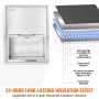 VEVOR Drop-in-iskiste, 24"L x 18"B x 13"H iskøler i rustfrit stål, kommerciel isbeholder med skydedæksel, 40,9 qt udendørs køkkenisbar, afløbsrør og afløbsprop inkluderet, til kold vinøl