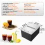 VEVOR Drop in Ice Chest, 24"L x 18"W x 13"H Stainless Steel Ice Cooler, Commercial Ice Bin with Sliding Cover, 40.9 qt Outdoor Kitchen Ice Bar, Drain-pipe and Drain Plug Included, for Cold Wine Beer