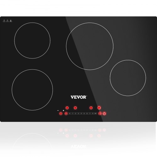 VEVOR Built-in Induction Electric Stove Top 30 Inch,4 Burners Electric Cooktop,9 Power Levels & Sensor Touch Control,Easy to Clean Ceramic Glass Surface,Child Safety Lock,240V