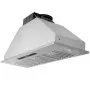 Campana extractora empotrable VEVOR, 900 CFM, 4 velocidades, 36 pulgadas, acero inoxidable, con control táctil y remoto, luces LED, filtros deflectores, convertible para instalación con o sin conducto, certificación ETL.