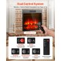 Chimenea eléctrica VEVOR de 58 cm para empotrar en la pared, con 3 niveles de brillo de llama ajustables, temporizador de 24 horas y control remoto, calefactor de interior con protección contra sobrecalentamiento, 5000 BTU, color negro