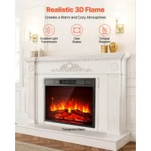 VEVOR 23in Electric Fireplace Insert Wall Recessed Heater Remote 5000BTU Black