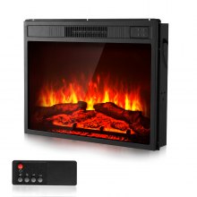 VEVOR 23in Electric Fireplace Insert Wall Recessed Heater Remote 5000BTU Black