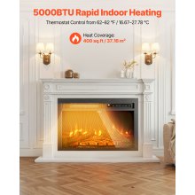 VEVOR 26in Electric Fireplace Insert Wall Recessed Heater 750W 1500W Remote