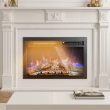 VEVOR 26in Electric Fireplace Insert Wall Recessed Heater 750W 1500W Remote