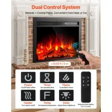 VEVOR 28.5in Electric Fireplace Insert Wall Recessed Heater 750W 1500W Remote