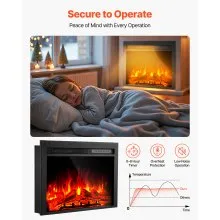 VEVOR 28.5in Electric Fireplace Insert Wall Recessed Heater 750W 1500W Remote