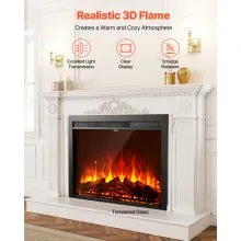 VEVOR 35in Electric Fireplace Insert Wall Recessed Heater 750W 1500W Remote