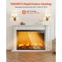 VEVOR 40in Electric Fireplace Insert Wall Recessed Heater 750W 1500W Remote