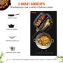 VEVOR Electric Cooktop, 2 Burners, 12'' Induction Stove Top, Built-in Magnetic Cooktop 3000W, 9 Heating Level Multifunctional Burner, LED Touch Screen w/ Child Lock & Over-Temperature Protection