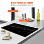 VEVOR Electric Cooktop, 2 Burners, 12'' Induction Stove Top, Built-in Magnetic Cooktop 3000W, 9 Heating Level Multifunctional Burner, LED Touch Screen w/ Child Lock & Over-Temperature Protection