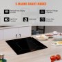 VEVOR 24 inch Electric Cooktop 4 Burners Ceramic Glass Stove Top Touch Control