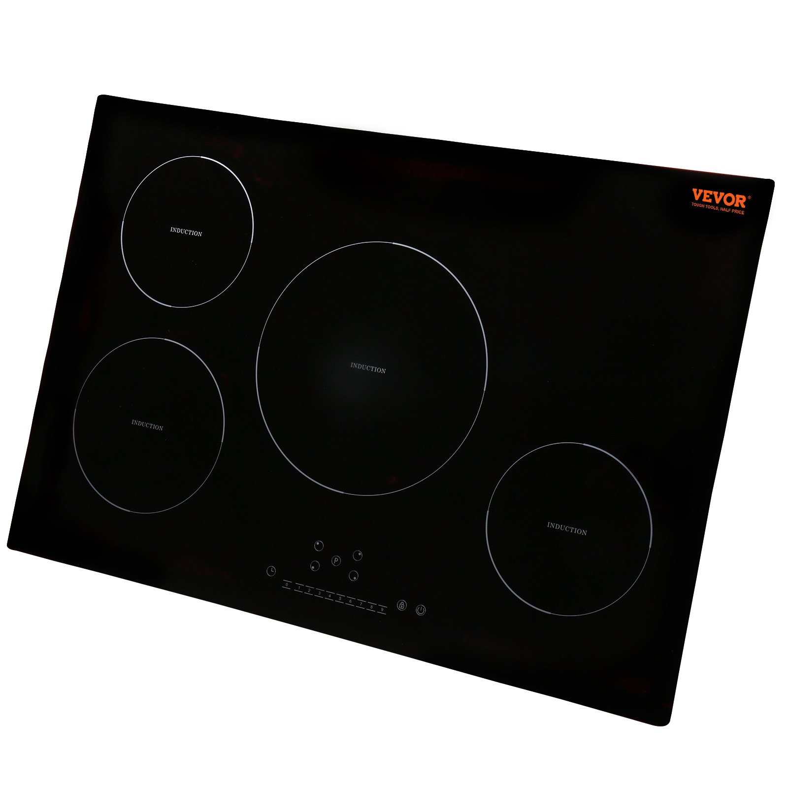 VEVOR Electric Cooktop, 4 Burners, 30'' Induction Stove Top, Built-in Magnetic Cooktop 7500W, 9 Heating Level Multifunctional Burner, LED Touch Screen w/ Child Lock & Over-Temperature Protection