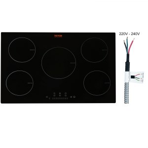 VEVOR Built in Electric Stove Top 23.2 x 20.5 inch 4 Burners 240V Glass Radiant Cooktop with Sensor Touch Control Timer & Child Lock Included 9