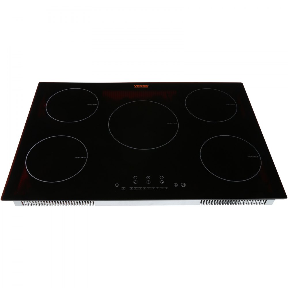 VEVOR Electric Cooktop, 5 Burners, 30'' Induction Stove Top, Built-in Magnetic Cooktop 9200W, 9 Heating Level Multifunctional Burner, LED Touch Screen w/ Child Lock & Over-Temperature Protection