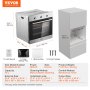Horno de pared VEVOR, horno eléctrico empotrado de 61 cm con 6 funciones de cocción, 2,68 pies cúbicos con temporizador, 2000 W, rejilla y bandeja para hornear, para cocina.