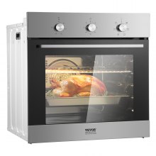 Horno de pared simple VEVOR Horno de pared eléctrico empotrado de 24" 6 funciones 2,68 pies cúbicos