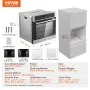 VEVOR Single Wall Oven, 24" Electric Built-in Wall Oven with 16 Cooking Functions, 2.68 Cu.Ft Electric Wall Ovens with Timer, 3150W Electric Oven with Baking Rack and Tray, for Kitchen