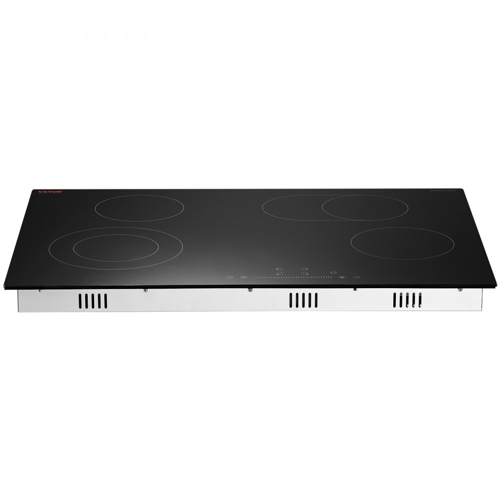 VEVOR Electric Cooktop, 30 inch 4 Burners Built-in Electric Stove Top, 7200W Ceramic Top Radiant Cooktop with Glass Panel, Touch Control, Timer, Child Lock, 9 Heat Level, 220-240V, Hard Wire (No Plug)