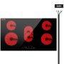 VEVOR Electric Cooktop, 36 inch 5 Burners Built-in Electric Stove Top, 8600W Ceramic Top Radiant Cooktop with Glass Panel, Touch Control, Timer, Child Lock, 9 Heat Level, 220-240V, Hard Wire (No Plug)