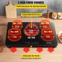 VEVOR Built in Electric Stove Top, 30.3 x 20.5 inch 5 Burners, 240V Ceramic Glass Radiant Cooktop with Sensor Touch Control, Timer & Child Lock Included, 9 Power Levels for Simmer Steam Slow Cook Fry
