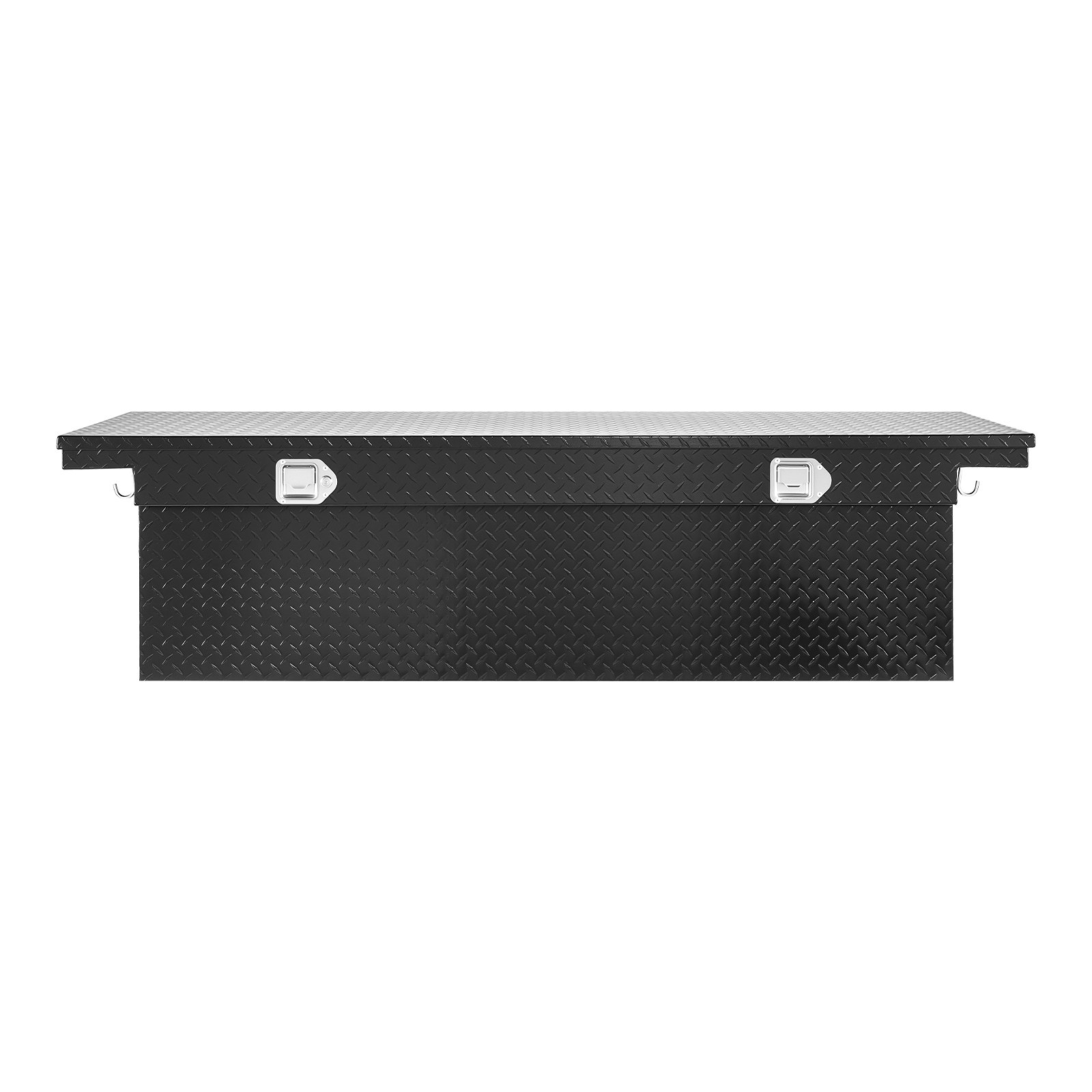 VEVOR Crossover Truck Tool Box, 69x12x14 In, Heavy Duty Aluminum Toolbox with Diamond Texture, Pick Up Truck Bed RV Trailer Toolbox, Waterproof Storage Organizer with Lock, Keys, Side Handles, Black