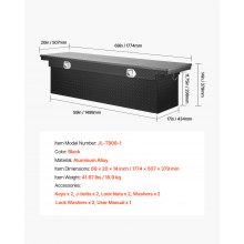 Crossover Tool Box 69x20x14 In Heavy Duty Aluminum Toolbox with Side Handles