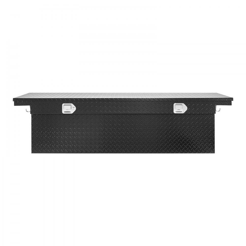 VEVOR Crossover Truck Tool Box, 71x27x18 In, Heavy Duty Aluminum Toolbox with Diamond Texture, Pick Up Truck Bed RV Trailer Toolbox, Waterproof Storage Organizer with Lock, Keys, Side Handles, Black