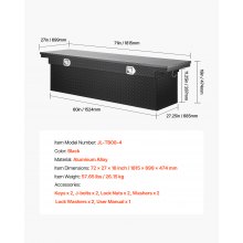 Crossover Tool Box 71x27x18 In Heavy Duty Aluminum Toolbox with Side Handles