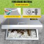 VEVOR Drop in Ice Chest 20''L x 16''W x 13''H Drop in Cooler Stainless Steel with Hinged Cover Bar Ice Bin 40.9 qt Drain-pipe and Drain Plug Included for Cold Wine Beer